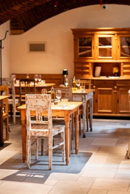 Interiér restaurace Amiata – toskánská restaurace v centru Prahy, autentická italská kuchyně